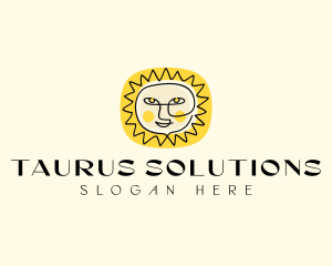 Happy Sun Face logo design