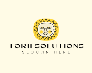 Happy Sun Face logo design