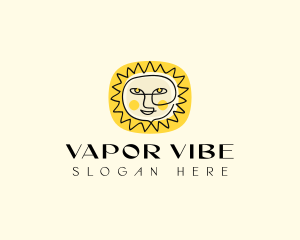 Happy Sun Face logo design