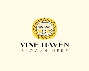 Happy Sun Face logo design