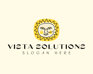 Happy Sun Face logo design