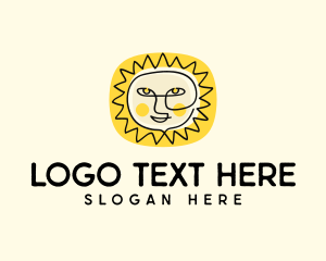 Sun - Happy Sun Face logo design