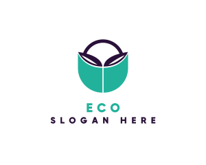 Eco Organic Leaf logo design