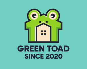 Toad - Green Frog House logo design