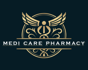 Healthcare Pharmacy Caduceus logo design