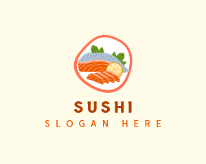 Salmon Sashimi Seafood logo design