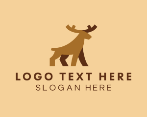 Elk - Wild Moose Horn logo design