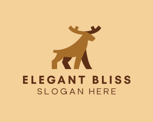 Elk - Wild Moose Horn logo design