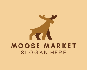 Moose - Wild Moose Horn logo design