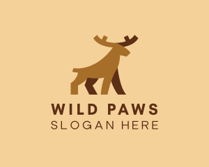 Mammal - Wild Moose Horn logo design