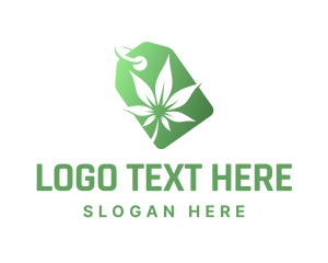 Shopping - Green Cannabis Tag logo design