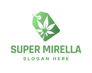 Green Cannabis Tag Logo