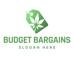 Cheap - Green Cannabis Tag logo design