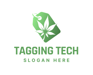 Green Cannabis Tag logo design