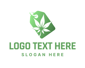 Herb - Green Cannabis Tag logo design