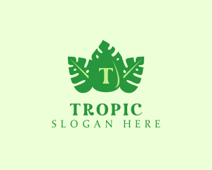 Tropical Leaf Droplet logo design