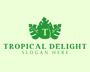 Tropical Leaf Droplet logo design