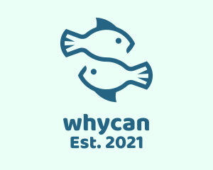 Pisces - Blue Twin Fish Pisces logo design