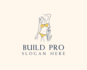 Yellow Swimsuit Woman logo design