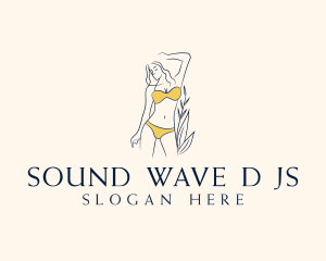 Beauty - Yellow Swimsuit Woman logo design