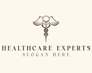 Medical Healthcare Caduceus logo design