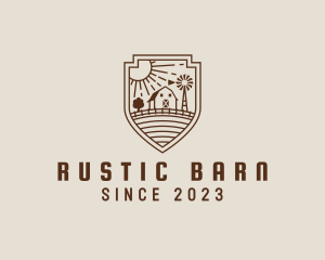 Rustic Farm Shield logo design
