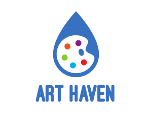 Water Drop Art Paint Palette  logo design