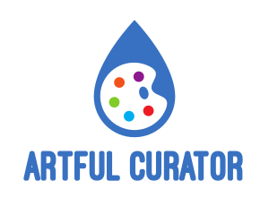 Water Drop Art Paint Palette  logo design