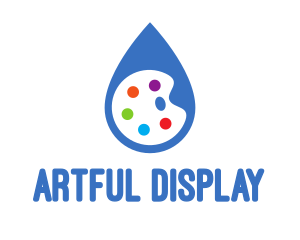 Water Drop Art Paint Palette  logo design