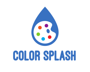 Water Drop Art Paint Palette  logo design