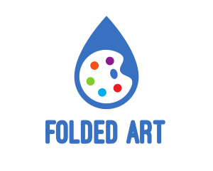 Water Drop Art Paint Palette  logo design