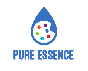 Purification - Water Drop Art Paint Palette logo design