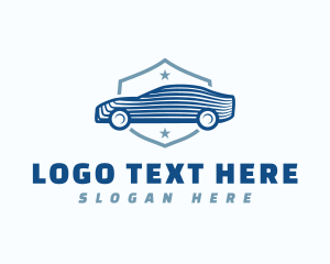 Sports Car - Transport Car Shield logo design
