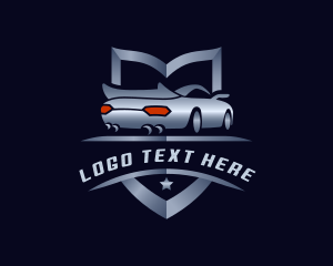 Sports Car - Garage Car Shield logo design