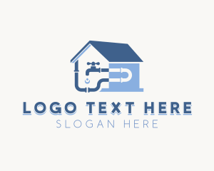 House - Faucet Plumbing logo design