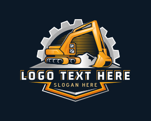 Cogwheel - Excavator Backhoe Digger logo design