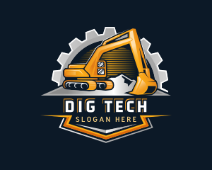 Excavator Backhoe Digger logo design