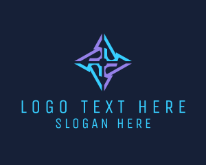 Sharp - Tech Ninja Star logo design