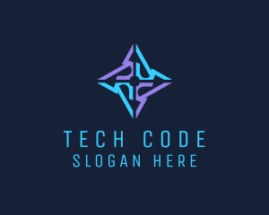 Code - Tech Ninja Star logo design