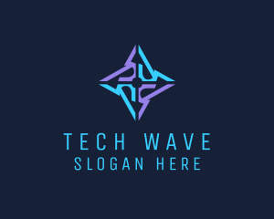 High Tech - Tech Ninja Star logo design