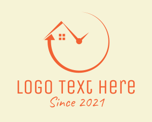 Time - Orange House Clock logo design