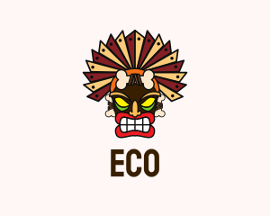 Traditional - Tribal Tiki Headdress logo design