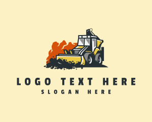 Front Loader - Bulldozer Construction Demolition logo design