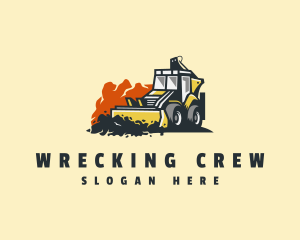 Demolition - Bulldozer Construction Demolition logo design