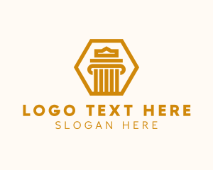 Hexagon - Crown Pillar Architecture logo design