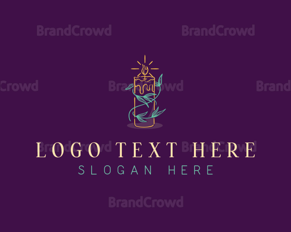 Floral Candle Flame Logo