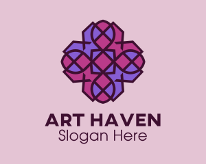 Geometric Flower Pattern logo design