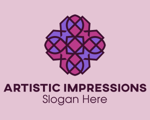 Geometric Flower Pattern logo design