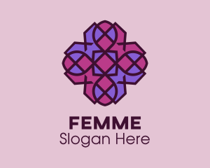 Geometric Flower Pattern logo design