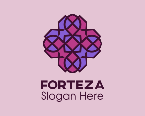 Geometric Flower Pattern logo design